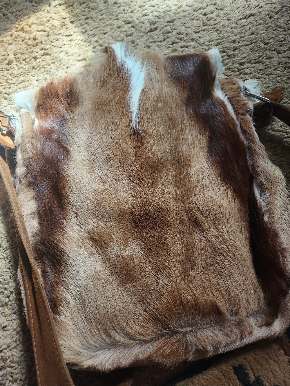 Natural Brown Antelope Crossbody Bag - Picture 3 of 12